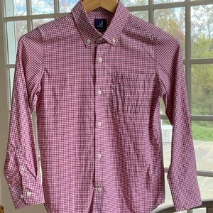 johnnie-O Boys Malibu Red (Pink) Gingham Performance Button-Down Shirt (Sz 10)